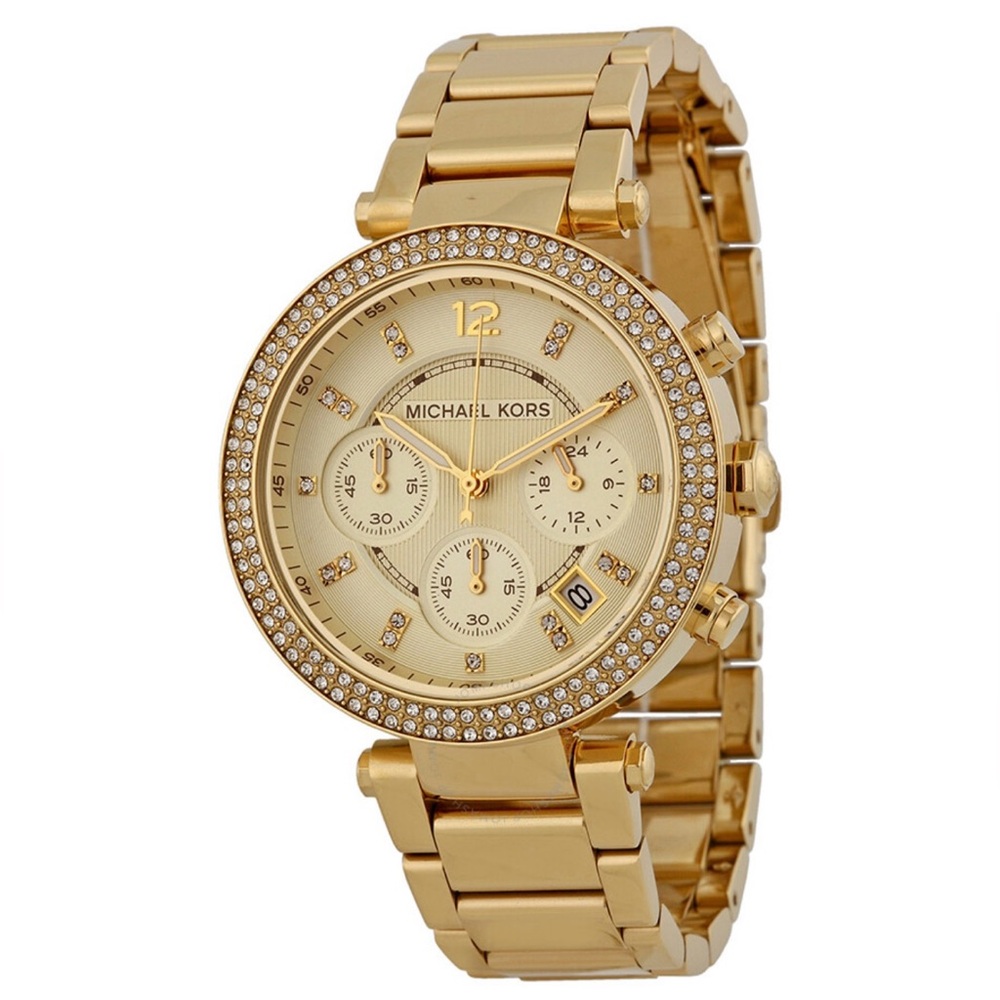 Michael Kors Parker Chronograph Champagne Dial Ladies Watch